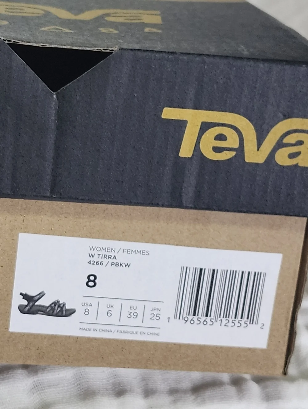 Teva Women's Tirra Size 8 Black Gray White Strappy Sandals - Water Shoes - Picture 3 of 10